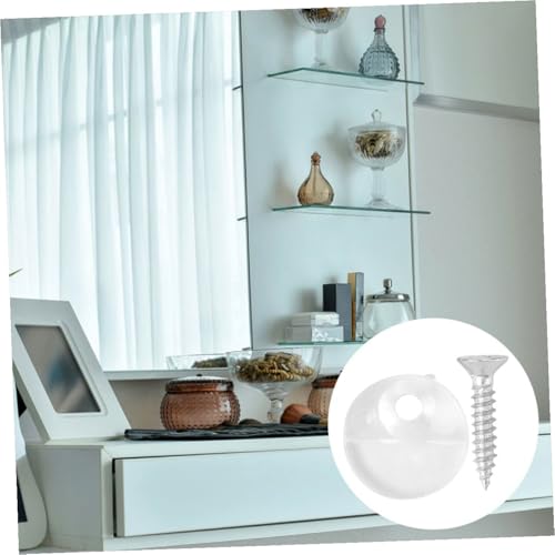Image of UKCOCO 50pcs Glass Buckle Glass Mirror Picture Hanger Mirror Hanging Hardware Plastic Coat Hangers Heavy Duty Mirror Hangers Door Mirror Hanger Plastic Hooks Suite Dressing Table Iron, Transparent 1