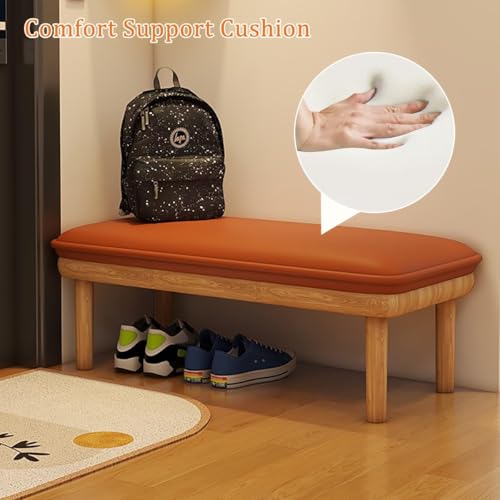 Banc de rangement en bois résistant avec coussin PU confortable - 6