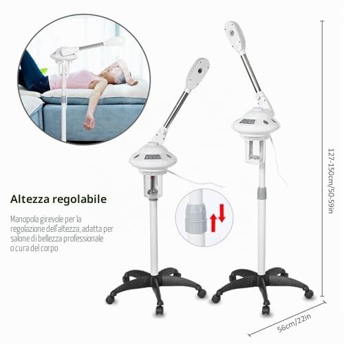 Vaporizzatore Viso con Ozono, Pulitore a Vapore Multifunzione per Sauna e Bellezza – Dispositivo Cura Viso con Sanificazione