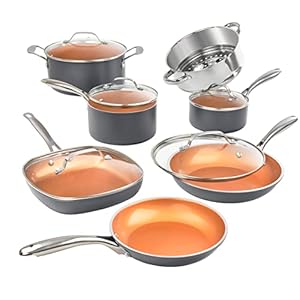 Gotham Steel Pots and Pans Set 12 Piece Cookware Set with Ultra Nonstick Ceramic Coating by Chef Daniel Green, Non Toxic, Stay Cool Handles, Metal Utensil / Oven / Dishwasher Safe – 2023 Edition