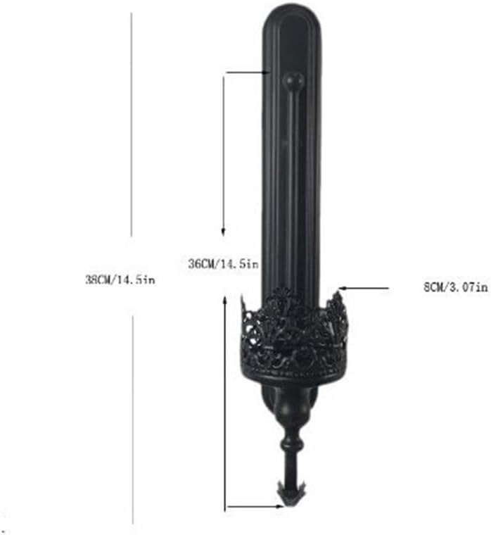 Candleholders Vintage Black Wall Mounted Candlestick Indoor Decoration Elegant Candle Holder