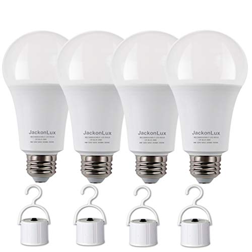 Rechargeable Emergency Light Bulb JackonLux UL Listed Battery Operated Light Bulb Power Outage