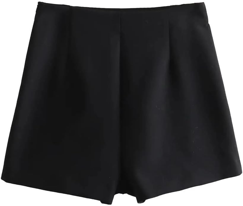 Women Soild Shorts Skirts Set Casual Tube Top With Front Button Tube Corset+Slim Slit Shorts Office Women Suit