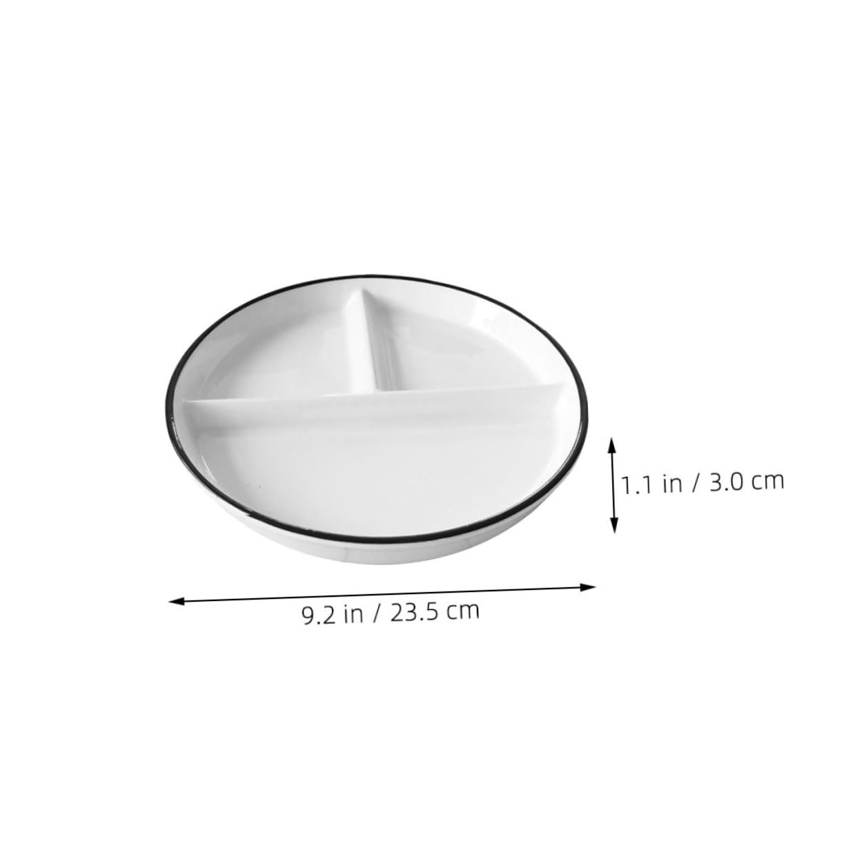 Assiette de Service Compartimentée en Céramique Blanche