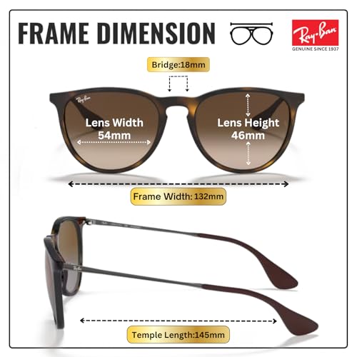 Image of Ray-Ban RB4187F CHRIS LOW BRIDGE FIT Square Shape Sunglasses for Women with Official RayBan Eyewear Kit