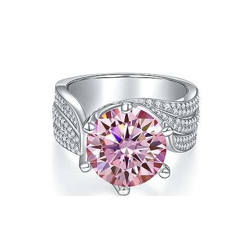 Bague moissanite 5 carats D VVS1 | Coupe ronde et pureté diamant jaune