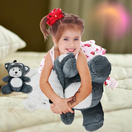 Image of Fun4you Hoodie Teddy Bear Soft Toy | Cute & Huggable Plush Stuffed Animal for Kids | Reversible Bear Plush Toy Return Gift for Boys Girls | Washable Soft Toy (Yellow, 50 cm)