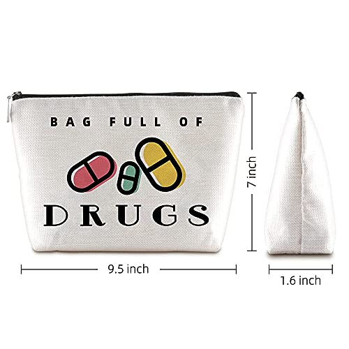 Java Wood Pill Pouches For Medicine Fun Travel Zipper Makeup Bag， Medicine Organizer Bag Female Doctor Gifts Dental Assistant Gifts，Female Friend Patient Gift #TOP3