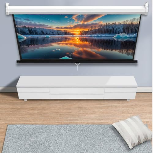 Pantalla manual retractil de 72 pulgadas 4:3 para proyector miniatura 2