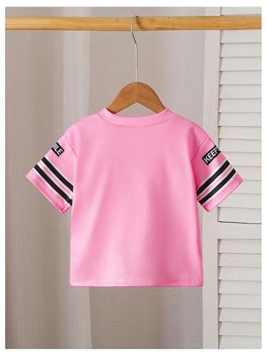 SHENHE Toddler Girl's Jersey Shirt Cute Graphic Number Print Short Sleeve Preppy Sports Football Tshirt Tops2