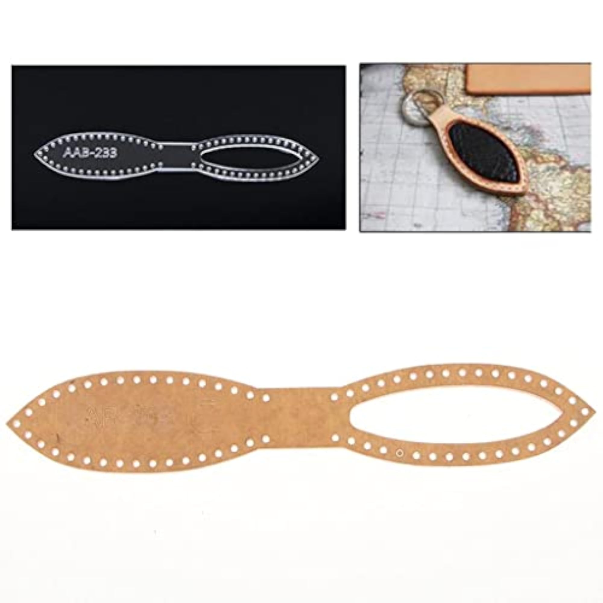 MILAAN Acrylic Keychain Pattern Stencil Template for Leather Craft