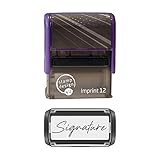 Personalised Signature Stamp- Imprint 12- Self-Inking, Upload Your Signature- Black Inkpad- 48mm x 18mm