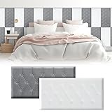 Drydiet 6 Pack 3D Anti-Collision Wall Padding Peel and Stick Headboard Padded 11.81 x 23.62 inch Adhesive Cushion Upholstered Wall Panels for Bedroom Nursery Playroom Protection