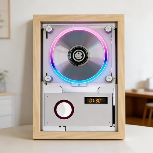 Lecteur CD portable de table fini bois avec haut-parleur et affichage numérique haute fidélité