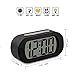 HENSE Large LCD Display Digital Smart Light Alarm Clock,Snooze/ Nightlight Backlight Light Sensor Travel Home Bedside Alarm Clock,Battery Operated,Shockproof, Ideal Gift for Kids/Teens HA30(Black)