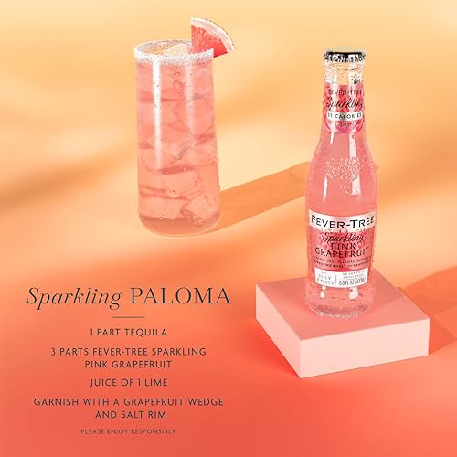Image of Fever-Tree Sparkling Pink Grapefruit - Premium Soda Mixer for Cocktails and Mocktails, 6.8 fl oz Bottles, Pack of 4 - Naturally Sourced, Non-GMO