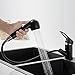 Auralum Grifo de Cocina Extraíble con 2 Formas de Agua, 360° Giratorio Grifo Monomando Negro de Agua Fría y Caliente Disponibles, Grifo de Fregadero de Latón