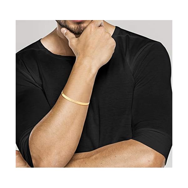 Miabella-18K-Gold-Over-925-Sterling-Silver-Italian-Solid-45mm-Flexible-Flat-Herringbone-Link-Chain-Bracelet-for-Women-Men-65-7-75-8-Inch-Made-in-Italy Miabella 18K Gold Over 925 Sterling Silver Italian Solid 4.5mm Flexible Flat Herringbone Link Chain Bracelet for Women Men, Made in Italy (Length 6.5 Inches)