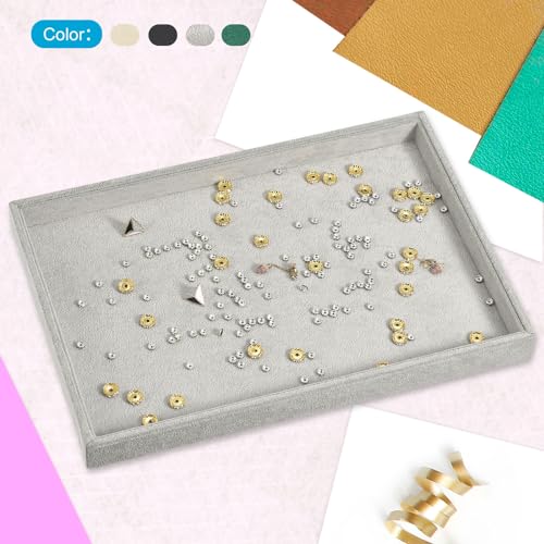 Plateaux à bijoux empilables uxcell en velours vert foncé avec couvercle pour bagues - 5