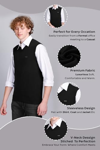 Image of V Neck Cotton Half Sweater for Man Winter Wear - Pullover Sweater for Men
