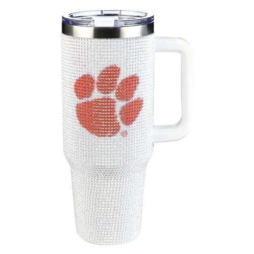 Image of The Memory Company Officially Licensed 40oz White Bling Game Day Tumbler, Clemson University