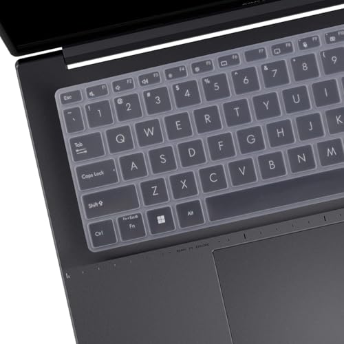 Image of RAYA Silicone Keyboard Skin Cover for ASUS Vivobook 14 OLED (X1404 / M1405) & Vivobook S 14 Flip (TP3402 / TN3402) & VivoBook S 14 OLED (S3402) & ASUS Zenbook 14 OLED (UM3402) Laptop (Clear)