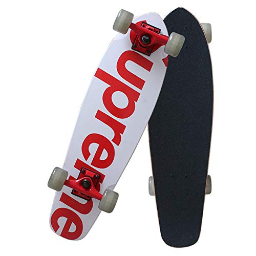 YYYY Patineta para Adultos, patineta de Cuatro Ruedas de 27 Pulgadas para niños y niñas, Tabla Completa, fácil de Llevar, Tabla de Peces Grandes para cepillar en la Carretera para niños 13