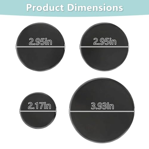 TWZKXC 4 Pcs Gas Stove Burner Cap Set, Metal Cooker Hat Replacement Kit, Compatible With SABAF Stoves, Oven Burner Cover, (Black Flat 3.93\" x 1, 2.95\" x 2, 2.17\" x 1)