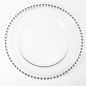 Richland 13″ Silver Beaded Glass Charger Plate Set of 12