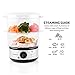 OVENTE 2 Tier Electric Food Steamer for Cooking Vegetables, Stainless Steel Base, Stackable and Dishwasher Safe Baskets, 400W with Auto Shutoff and 60-Minute Timer, 5 Quart Capacity, Silver FS62S
