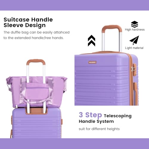 Image of 4-Piece Luggage Sets 16 inch20 inch24 inch28 inch,Suitcases with Double Spinner Wheels and TSA Lock,Hardcase 6 set Luggage with Underseat Duffel Bag