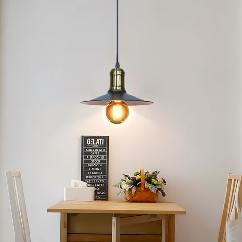 NIUNIAJ 2-Pack Pendant Light Vintage, E27 Modern Dining Table Hanging Lamp, Metal Retro Pendant Light - Image 2