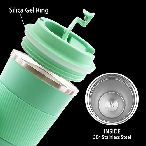 Image of YELONA Baby Pink 510 ML Insulated Stainless Steel Coffee Tea Tumbler for Hot Cold Beverages Portable Travel Mug Leak Proof Sipper Lock Lid Thermos Multipurpose for Home Office Gifts