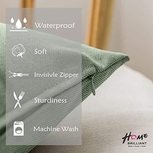 Home Brilliant Sage Green Cushion Covers 45 x 45 for Garden Furniture Decorative Outdoor Cushions Covers Waterproof Summer - Image 4