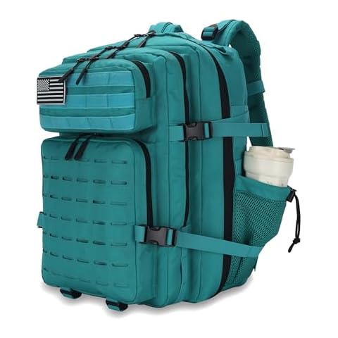 W WINTMING Military Tactical Backpack 45L 3 Day Assault Pack Waterproof Molle Hiking Rucksack for Men and Women (LakeBlue) Cover
