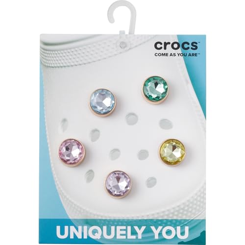 Image of Crocs Unisex's Jibbitz Bling Multi Pack, Shoe Charms, Gold and Gem, 5 Pack