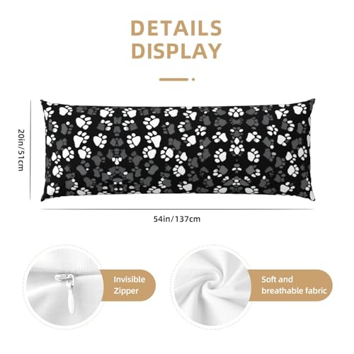 Housse de coussin empreintes de pattes noir et blanc en microfibre - 4