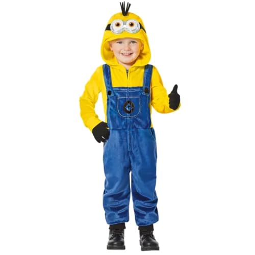 Spirit Halloween Kevin Minions Soft Jumpsuit Pajama Costume (Kevin, 3T-4T)