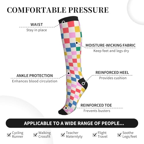 Image of Compression Socks for Women Men Circulation Graduated Supports Socks for Running Athletic Sports Nurse Travel