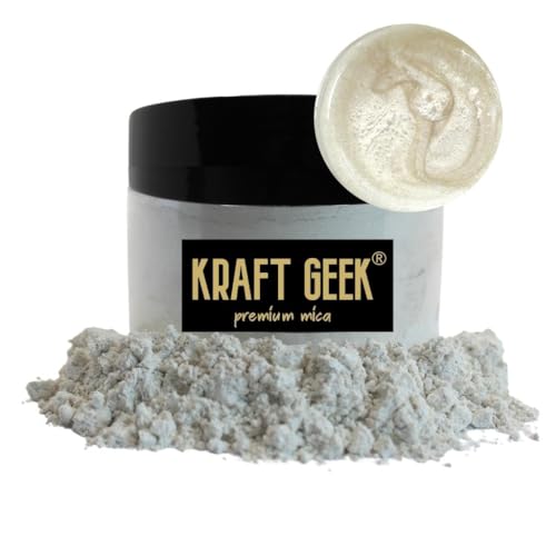 Premium Pearl White Mica Powder 50g. Powder Dye for Epoxy Resin Pigment Natural Soap Colouring, Candle, Slime, Bath Bombs