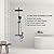 Shower System Thermostatic Matte Black Shower Faucet Set with Piano Key Digital Display Ambient Lights 12" Rain Shower Head Shower Combo Set with Tub Spout, Hand Shower, Bidet Spraye