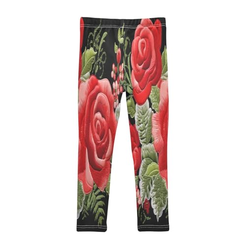 Bolaz Toddler Girls Leggings Printed Yoga Pants Leggings Three Rose Flower for Kids2