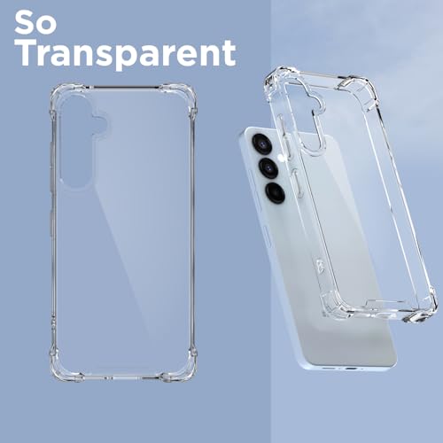 Image of Pikkme Back Cover for Samsung Galaxy A35 5G Raised Edges Shockproof Clear PC + TPU Transparent Protective Phone Bumper Case(Transparent)