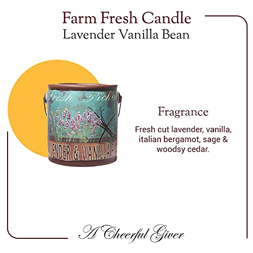 A Cheerful Giver - Lavender Vanilla Bean Scented Jar Candle (20 Oz) Decorative Ceramic Jar Candle With True To Life Fragrance Made In Usa #TOP3