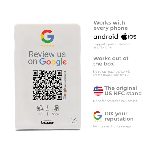 Affichage avec code QR et NFC pour comptoir de restaurant