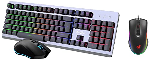 Image of Redgear GC-100 Keyboard-Mouse Combo with 3 Mixed LEDs, Windows Keylock & A-20 Wired Gaming Mouse with RGB and Upto 4800 dpi for Windows PC Gamers.
