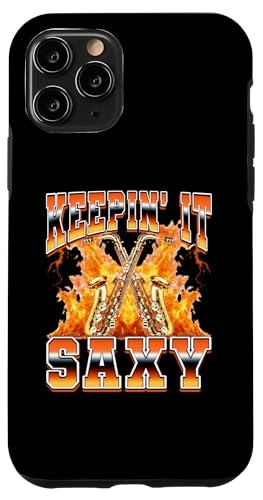 Keepin' It Saxy Saxofonista Saxofonista Saxofonista 90s Bootleg Carcasa para iPhone 11 Pro