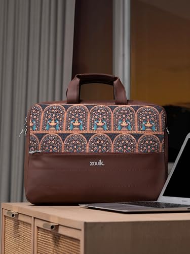 Image of ZOUK Arin Laptop Bag | Slim & Stylish Laptop Bag for Women Office Use | Fits 15.6+ Inch Laptop | Padded Compartment Fits up to 17 Inch Laptop | Water-Resistant | Lightweight