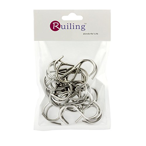 24-Pack 2 Inch S Shaped Hanging Hooks, Heavy-Duty Genuine Solid Polished Stainless Steel,for Jewelry, Key Ring,Kitchen Spoon Pot Multiple uses3
