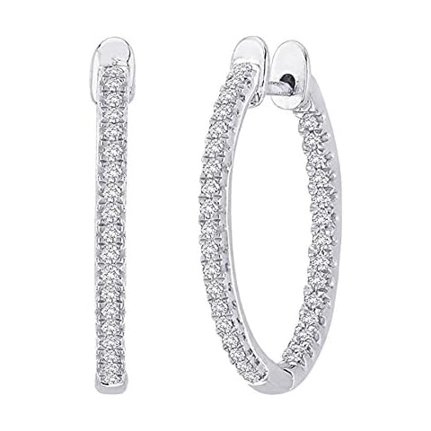 Oval Inside Outside Diamond Hoop Earrings by Houston Diamond District Cover